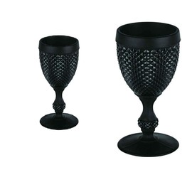 Vista Alegre Bicos Frosted Black Goblet 2 Pieces Set Boxed