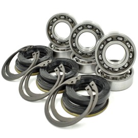 HD Switch -3 Kits- Kubota Mower Blade Spindle Bearing Rebuild Kit w/C3 Design Upgrade fits 08101-06205, 70722-34120, 09500-35528 (or 70725-34162) w/Seals & Retaining Clips