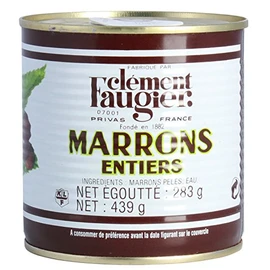 Clement Faugier Whole Cooked Chestnuts 15.5oz - French Ardeche Marrons Entiers Cooked in Water