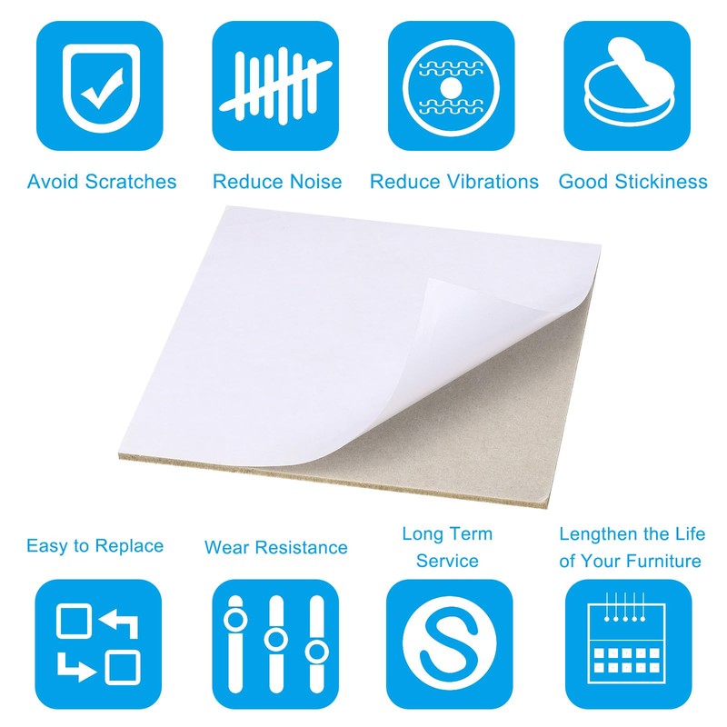 PATIKIL 4x4 Inch Square Beige Felt Furniture Pad, 5 Pack,