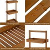 Utoplike Teak Shower Caddy Corner, 3 Tier Standing Shower Organizer