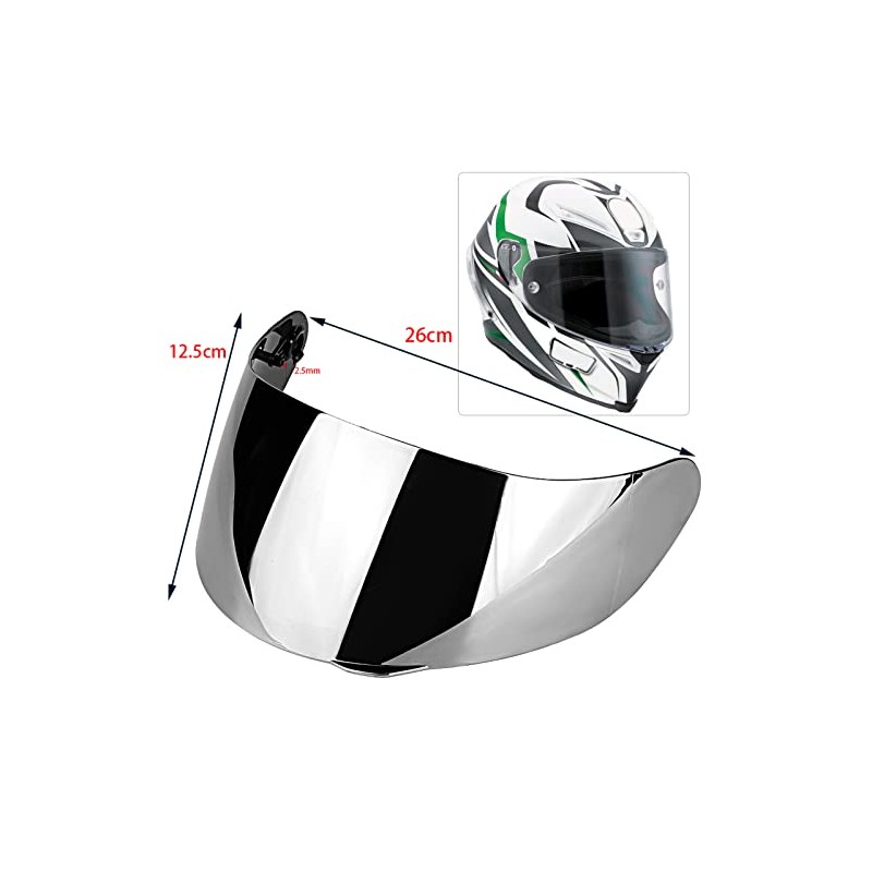 Aramox Silver Plated PC Motorcycle Wind Shield Helmet Lens Visor