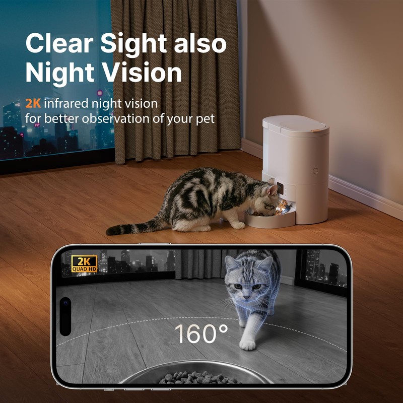 Automatic Cat Feeder with Camera, 2 in 1 Cat Food