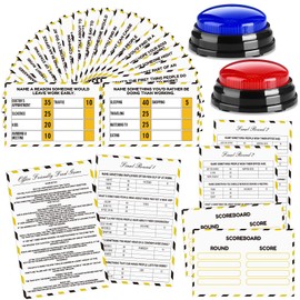 Humyoun Office Party Friendly Feud Game with 2 Answer Buzzers, Team Building Feud Cards for Family Game Night Fun Trivia Quiz for Work Staff Coworkers Groups