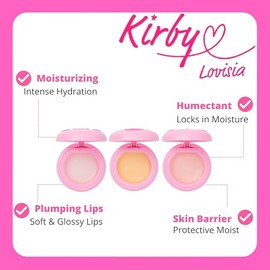 Kirby 6EA Cute Lip Balm for Girls, Fruity Lip Balm for Women with Vitamin E, Honey & Matcha Extract, Made in Japan, Shea Butter Lip Balm & Lip Moisturizer for Dry Lips, Sweets + Peach + Mango