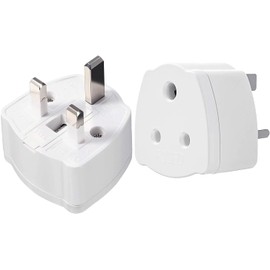 PacuM India to UK Plug Adapter 2 Pack UK Travel Plugs Converter Mains Plug 3 Pin Tourist Adaptor with 5A Fuse for Type D Appliance for Business Family Travel Outdoor