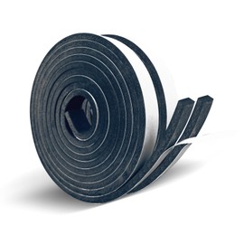 Closed Cell Foam Tape 1 inch Wide x 1/4 inch Thick,Single Sided Foam Strip with Self-Adhesive Blacking,Weather Stripping for AC Window Seal and Door Insulation,Soundproof Weatherstripping 33ft