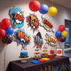 6 Pcs Hero Party Decor 3D Multilayer Comic Action Cutouts,