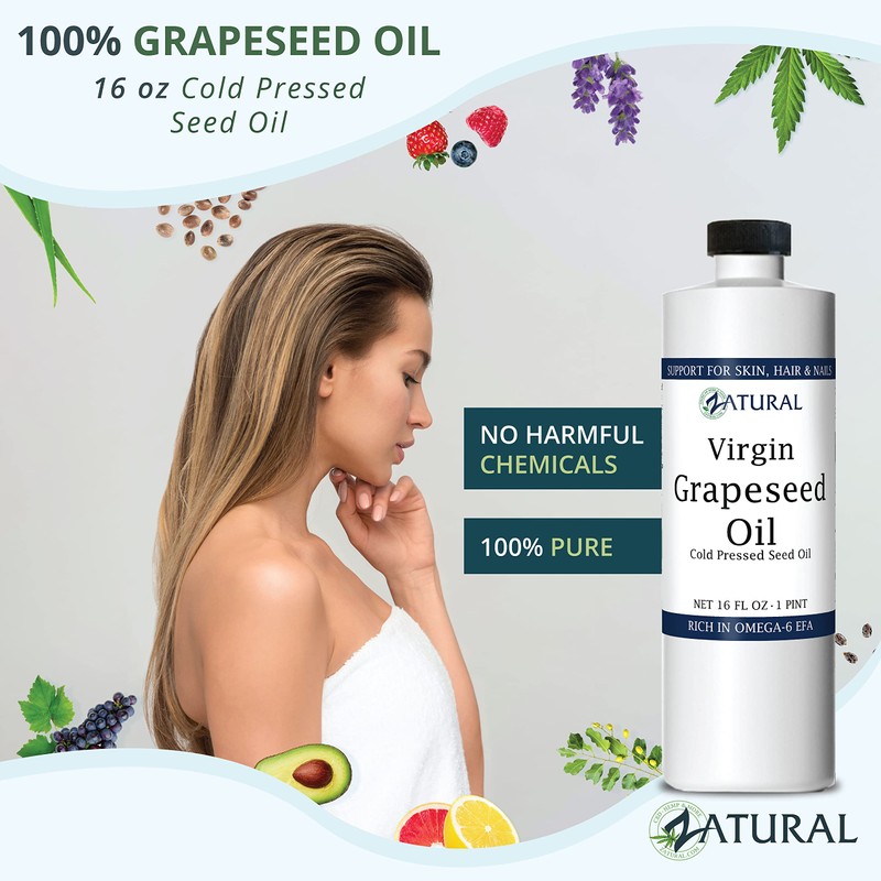 GrapeSeed Oil-Cold Pressed, Virgin, Undiluted, 100% Pure Grape Seed Oil,