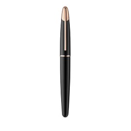 Colibri Equinox Fountain Pen - Brushed Black Steel and Rose Gold Accents - Elegant Fountain Pen - Medium Size Nib System - Comes in a Beautiful Gift Box