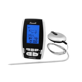 Escali DHRW1 Wireless BBQ, Meat, Fish Thermometer and Timer, 200 Feet/65 Meter Range, Stainless Steel Oven Safe Probe, Black/Silver