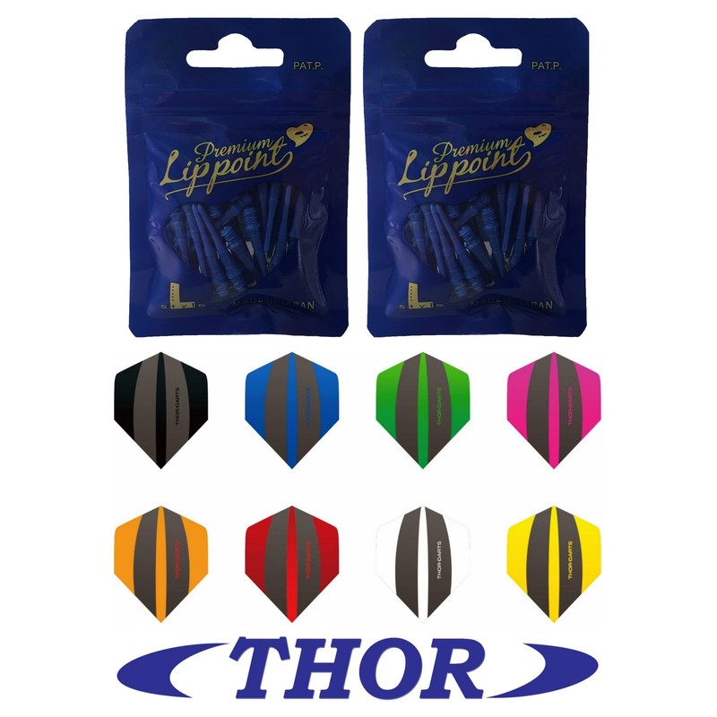 THOR-DARTS L-Style Dart Tips in Double Pack Flights (2 x