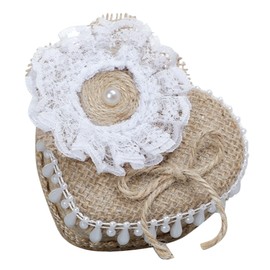 TEHAUX Elegant Heart Shape Ring Box by Rustic Ring Holder Storage for Wedding Proposal Engagement