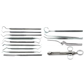PREMIUM INSTRUMENTS Dental Root Canal & Pulpotomy Tray Setup Stainless Steel Instruments Set of 13
