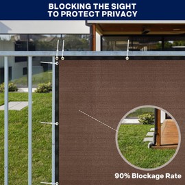 Duerer Privacy Fence Screen 6 x 50ft Brown Fence Covering Heavy Duty 170GSM Commercial Windscreen Fencing Mesh Shade Net Cover, UV Protection 90% Blockage Outdoor Backyard, Patio with Cable Ties