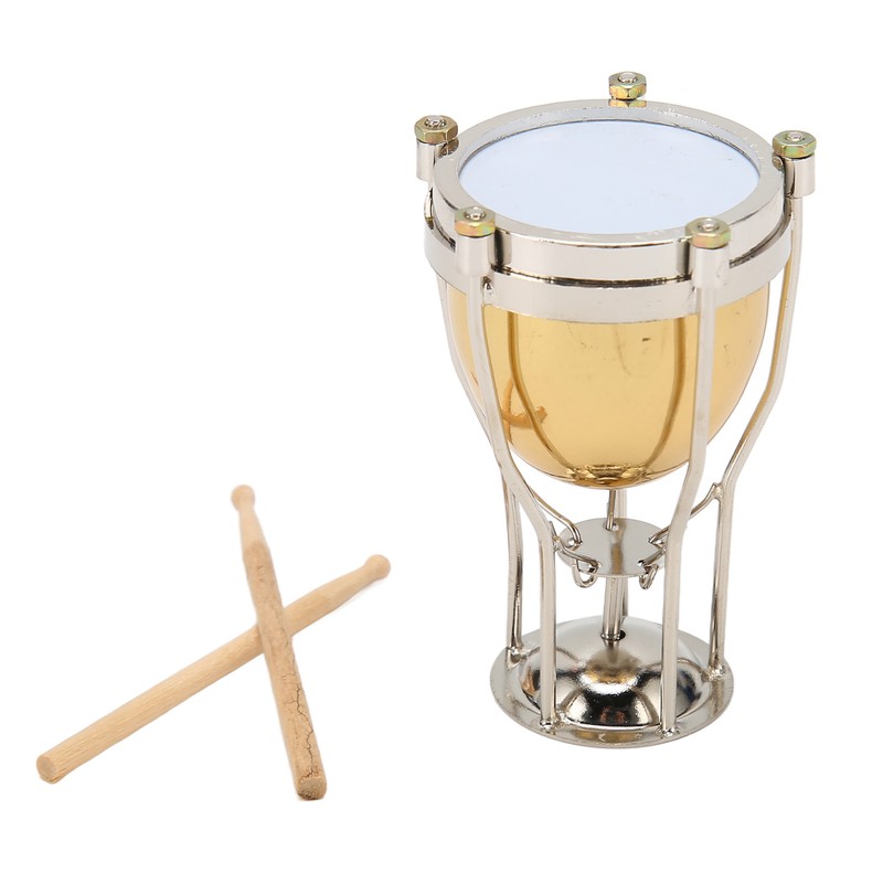 Miniature Timpani Model Decorative Exquisite Copper Timpani Ornament for Graduation