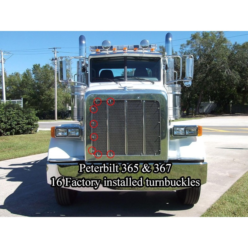 Premium White Bug Screen Fits Peterbilt 365/367