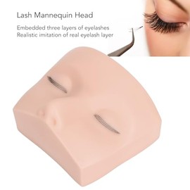 Fosa - Cabeza de maniquí de Pestañas de 3 Capas para Maquillaje de Pestañas, Extensiones de Pestañas, Cara de Práctica de Maquillaje de Tacto (piel...