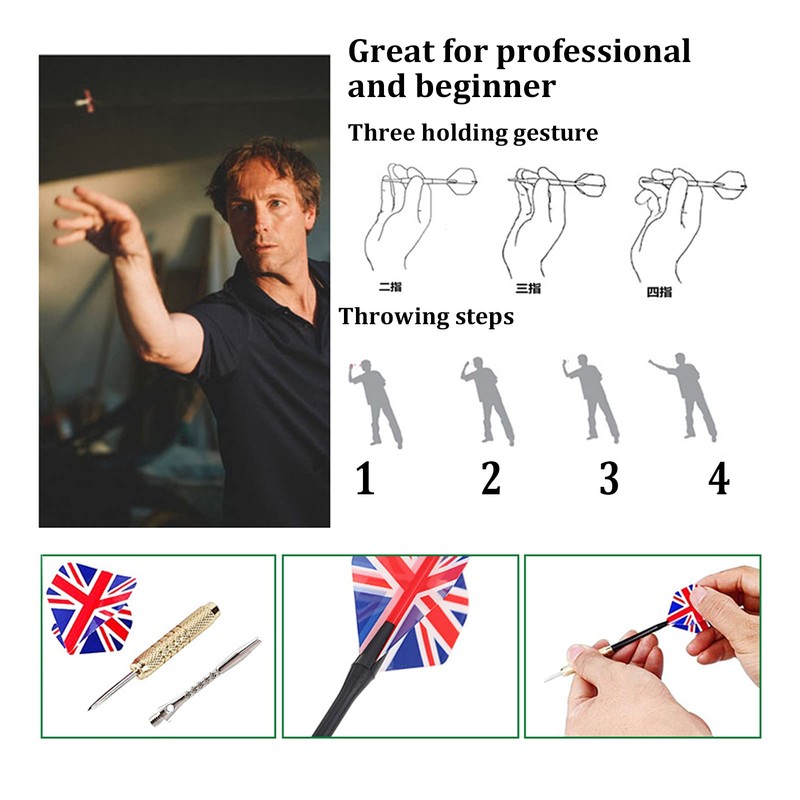 BIPY 48Pcs Dart Shafts and Flights Set in 18Pcs Aluminum
