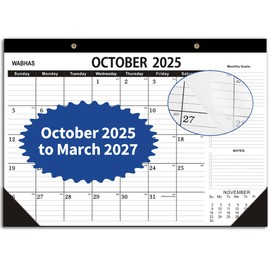Desk Calendar 2025-2026,October 2025 to March 2027, Calendar 2025-2026 with to-do list,Desk Calendar 2026-18 Months,17" x 12" for Home or Office.