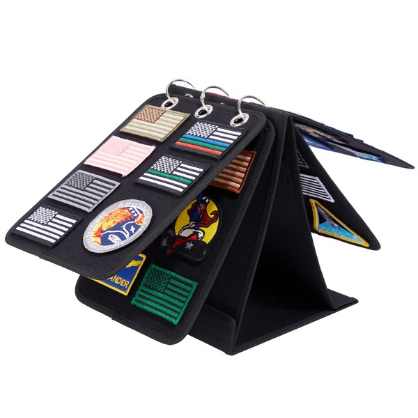 HUHYNN Patch Display, Vertical Patch Organizer with 4 Pages for