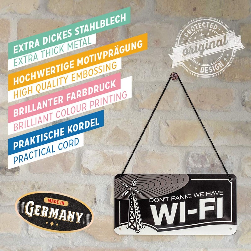 Nostalgic Art 28013 – Wi-Fi Sign, 10 x 20 cm