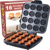 16 PCS Mini Waffle Maker Machine, Nonstick Waffles Iron Quick