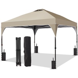 10x10FT Canopy Tent, 1-Button Push Pop Up Canopy with 4 Sandbags