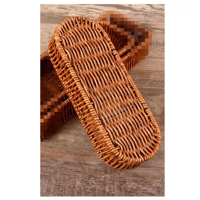 Imitation Rattan Bread Basket Multipurpose Woven Rattan Storage Tray Kitchen