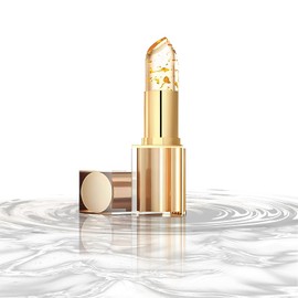 Transferproof Colour Changing Lipstick, Long Lasting 24H Lipstick, Moisturizing Glossy Tinted Lip Gloss with Gold Foil, Temperature Reactive Lipstick for Women, Non-Sticky, Kiss-Proof