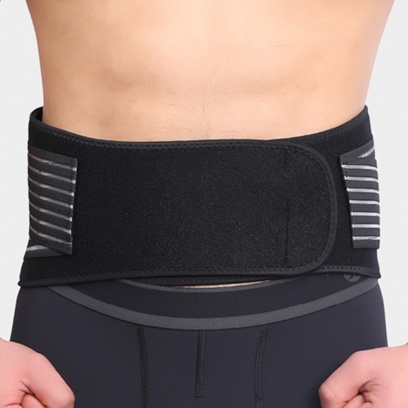 Lower Back Support Belt Black Good Breathability Wear Resistant Adjustable