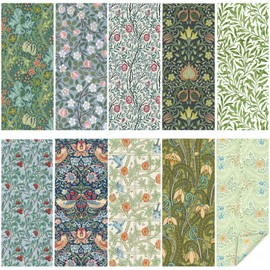 Mindsoft 20 Pcs William Morris Napkins Vintage Flowers Dinner Cloth Napkins 15.7" x 15.7" Linen Watercolor Washable Floral Soft Absorbent Square Table Top Decor for Kitchen, Wedding, Gifts Bulk