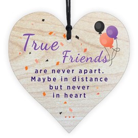 Resmoni True Friends Gift for Best Friendship Miss You Birthday Women, Female, Girls, Special Bestie Small Inspirational Thoughtful Positive Cute Cheer up Motivational Wooden Hanging Heart Plaque
