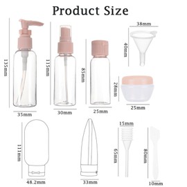 DDUP Travel Bottles Set,60ML Travel Squeeze Bottles,Small Mini Plastic Empty Refillable Transparent, Skincare Container for Lotions and Toiletries with Storage Bag(Multicolor)
