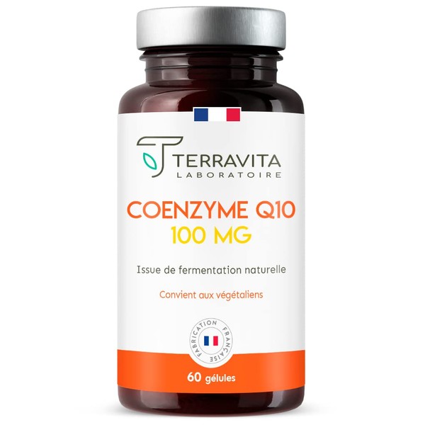 COENZYME Q10 Pure | 100 mg of Ubiquinone Stable by Capsules | Powerful Antioxidant for Anti-Aging Effect | Maximum Bioavailability | Natural Fermentation | 60 Vegan Capsules | Made in France |