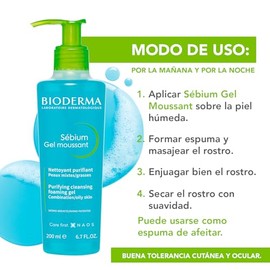 BIODERMA, Sbium Gel Moussant Pump, Limpiador Facial Menos Imperfecciones, Skincare Piel Grasa, 200ML                                                  