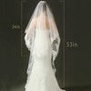 AEDNX Double Layer Fingertip Length Bridal Tulle Veil with Delicate