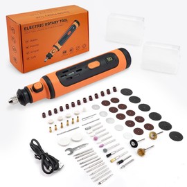 8V Cordless Rotary Tool Kit, 5-Speed rechargeable Kit, USB Charging with 79 Accessories Multi-Purpose Power Tool for engraving pen for metal, wood, glass and plastic