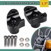 Unbranded Black 1.7" Straight Handlebar Riser For Harley Softail FLSTN