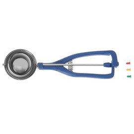 HENDI Ice Cream Scoop, Reinforced Fibreglass Nylon Handle, with Colour Clips, Suitable for Dishwasher, Ice Cream Spoon, 1/12, Diameter 67 mm, Stainless Steel