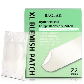 BAGLAK Large Pimple Patches - 22 Strips, XL Size, Hydrocolloid Spot Dots, Blemishes Patch - Pimple Stickers, For Face Absorbing Cover Patch - Zit Sticker Facial Skin Care