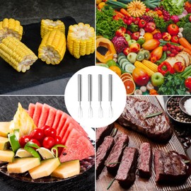 4 Pieces Stainless Steel Potato Fork, Fruit and Vegetable Fork, Potato Fork, Corn Fork, Peeling Aid, Portable BBQ Tool