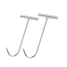 FiboPawer 2 Pack Horse Hay Hooks - Sturdy 9.45" Steel Hook Hay Bales, Includes S Hooks for Hanging, Stainless Steel Handle for Comfortable Grip
