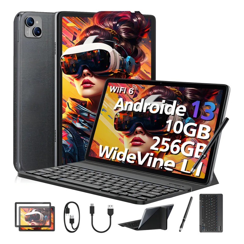 Funda de bolígrafo Xgody Android 13 Ram c/teclado Tablet 10