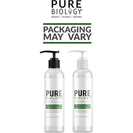 Pure Biology Limpiador facial con ácido hialurónico, suave lavado facial antienvejecimiento ayuda a minimizar los poros, calma el acné, suaviza las arrugas y ilumina la complejidad, lavado facial para hombre para mujeres y todos los tipos de piel, 6 onzas