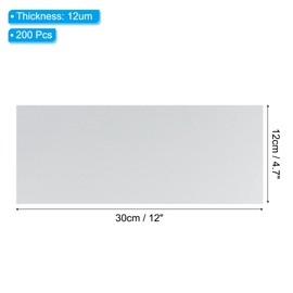 PATIKIL 12 Inch x 4.7 Inch Hot Foil Paper 200 Pcs Toner Reactive Foil Hot Stamping Foil by Laser Printer for Scrapbooking Craft Card Making Album Decoration,Matt Silver