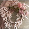 FLCSIed Pink Floral Hoop Wreath Artificial Flowers and Garland Metal