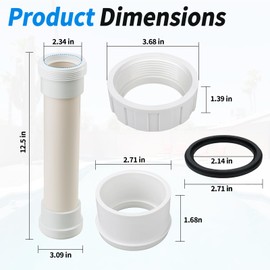 Salt Cell Bypass Pipe Kit for Hayward Turbo Cell Salt Chlorination Cell, with 2 Salt Cell Union Replacement, Bypass Dummy Cell Compatible with Hayward T-Cell Salt System, Upgrade Pool Spa Pump Parts