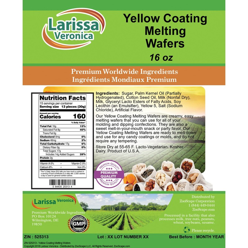 Yellow Coating Melting Wafers (16 oz, ZIN: 525313) - 2