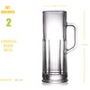 BothEarn Long Beer Mug Set of 2, 21 oz Heavy